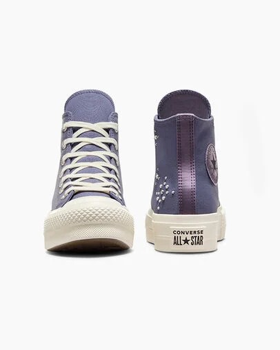 Converse Chuck Taylor All Star Lift Women Platform Shoes Lavender Grey / Black USA | C-13705629