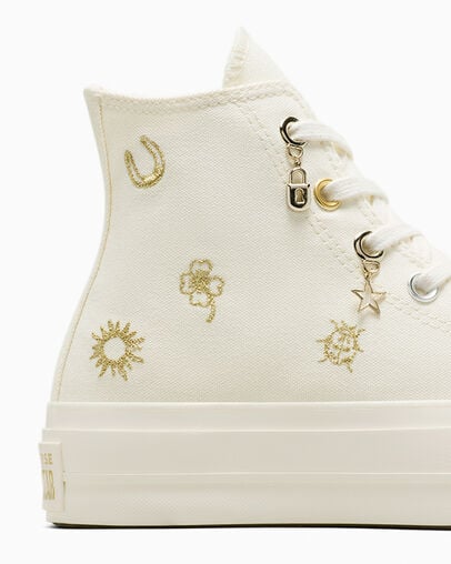 Converse Chuck Taylor All Star Lift Women Platform Shoes White / Gold / Silver USA | C-56127389