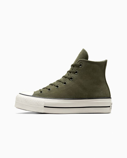 Converse Chuck Taylor All Star Lift Women Platform Shoes Dark Green / Black USA | C-85196079