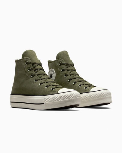 Converse Chuck Taylor All Star Lift Women Platform Shoes Dark Green / Black USA | C-85196079