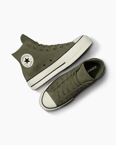 Converse Chuck Taylor All Star Lift Women Platform Shoes Dark Green / Black USA | C-85196079