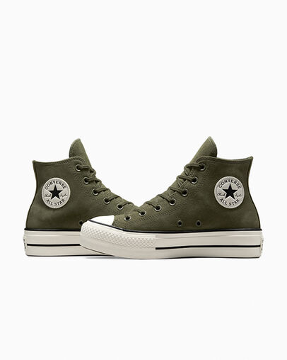 Converse Chuck Taylor All Star Lift Women Platform Shoes Dark Green / Black USA | C-85196079