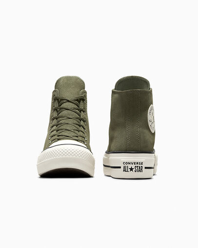 Converse Chuck Taylor All Star Lift Women Platform Shoes Dark Green / Black USA | C-85196079