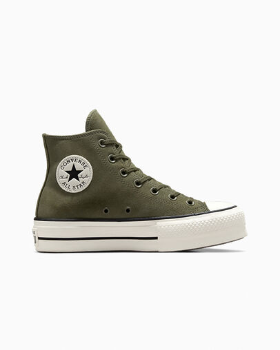 Converse Chuck Taylor All Star Lift Women Platform Shoes Dark Green / Black USA | C-85196079