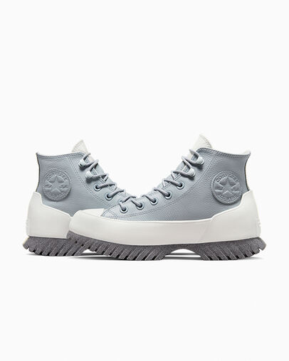 Converse Chuck Taylor All Star Lugged 2.0 Platform Leather Women Boots Silver / Grey USA | C-53480199