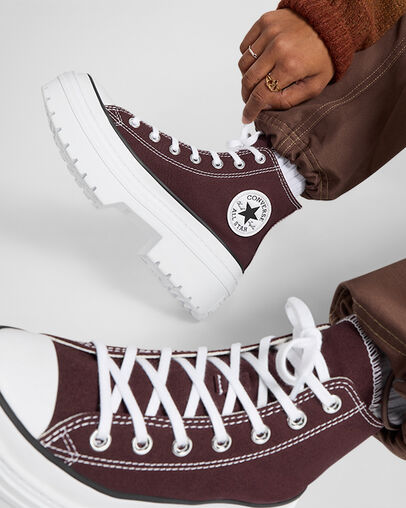 Converse Chuck Taylor All Star Lugged Heel Platform Women Boots Burgundy / White / Black USA | C-40356179