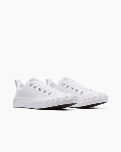 Converse Chuck Taylor All Star Malden Street Leather Kids' Sneakers White USA | C-09823679