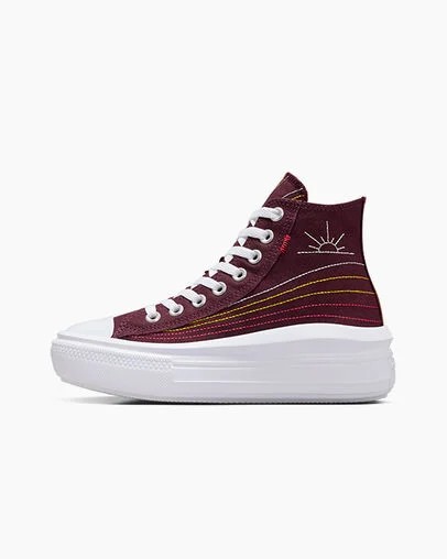 Converse Chuck Taylor All Star Move Women Platform Shoes Burgundy / Red / Yellow USA | C-42613089