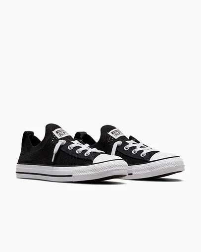 Converse Chuck Taylor All Star Shoreline Knit Women Slip On Shoes Black / White USA | C-27693089