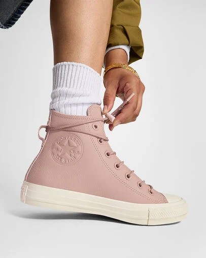 Converse Chuck Taylor All Star Weatherized Leather Women Sneakers Pink USA | C-27918059