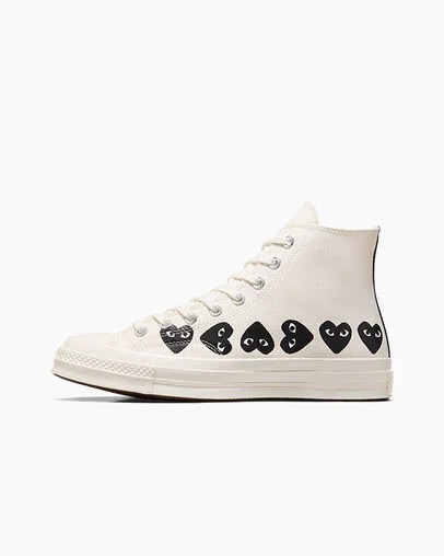 Converse Converse x PLAY Comme des Garçons Chuck 70 Multi Heart Men Sneakers White / Black USA | C-51786949