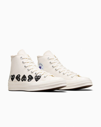 Converse Converse x PLAY Comme des Garçons Chuck 70 Multi Heart Men Sneakers White / Black USA | C-51786949