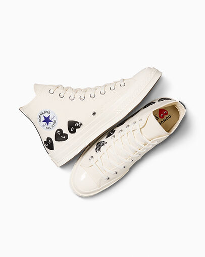 Converse Converse x PLAY Comme des Garçons Chuck 70 Multi Heart Men Sneakers White / Black USA | C-51786949