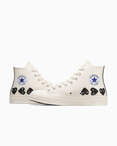 Converse Converse x PLAY Comme des Garçons Chuck 70 Multi Heart Men Sneakers White / Black USA | C-51786949