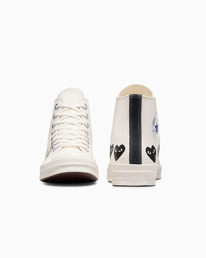 Converse Converse x PLAY Comme des Garçons Chuck 70 Multi Heart Men Sneakers White / Black USA | C-51786949