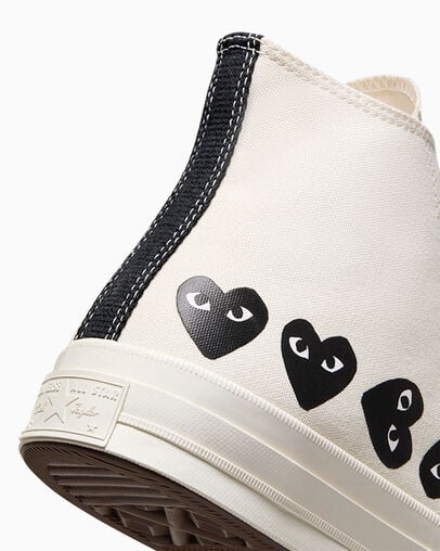 Converse Converse x PLAY Comme des Garçons Chuck 70 Multi Heart Men Sneakers White / Black USA | C-51786949