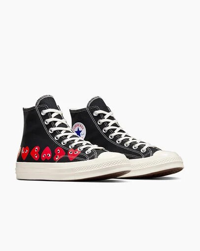 Converse Converse x PLAY Comme des Garçons Chuck 70 Multi Heart Men Sneakers Black / Red USA | C-16943029