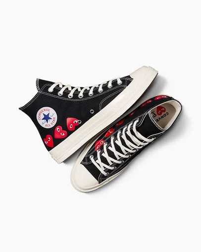 Converse Converse x PLAY Comme des Garçons Chuck 70 Multi Heart Men Sneakers Black / Red USA | C-16943029