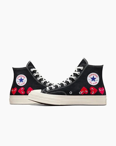 Converse Converse x PLAY Comme des Garçons Chuck 70 Multi Heart Men Sneakers Black / Red USA | C-16943029