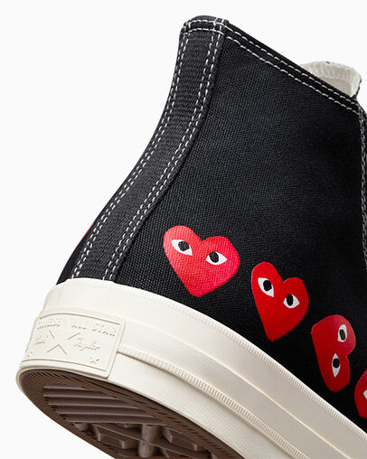 Converse Converse x PLAY Comme des Garçons Chuck 70 Multi Heart Men Sneakers Black / Red USA | C-16943029