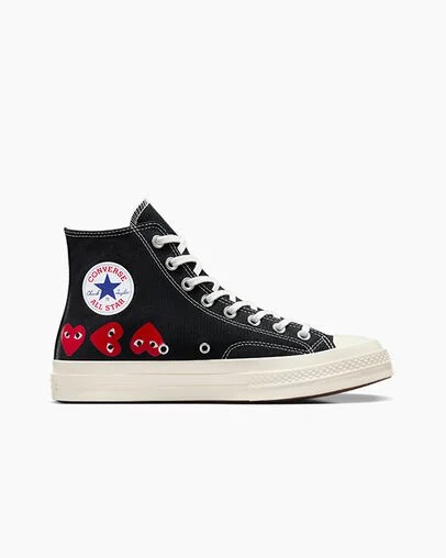 Converse Converse x PLAY Comme des Garçons Chuck 70 Multi Heart Men Sneakers Black / Red USA | C-16943029