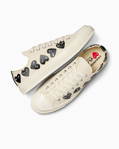 Converse Converse x PLAY Comme des Garçons Chuck 70 Multi Heart Women Sneakers White / Black USA | C-13482579