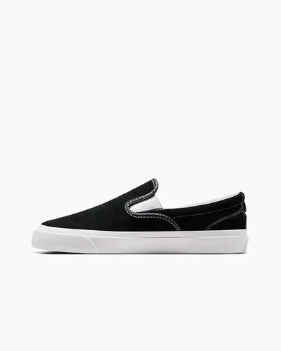 Converse One Star CC Pro Suede Slip Men Skate Shoes Black / White USA | C-09734829