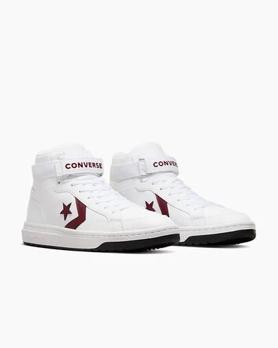 Converse Pro Blaze V2 Leather Women Basketball Shoes White / Pink USA | C-15274899