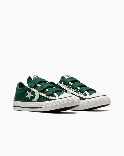 Converse Star Player 76 Luxe Kids' Sneakers Green / White / Black USA | C-07846259