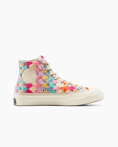 Converse Upcycle Chuck 70 Crochet Blankets Women Sneakers White / Black / Multicolor USA | C-85170269