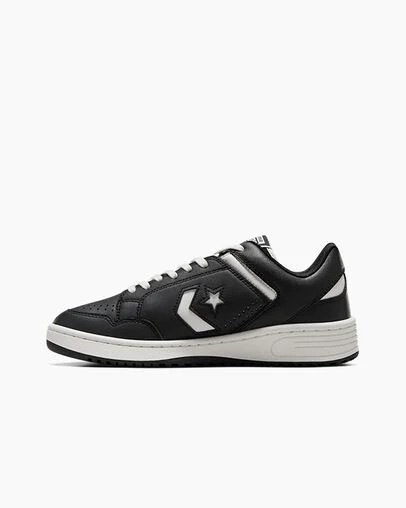 Converse Weapon Leather Men Basketball Shoes Black / White USA | C-31047629