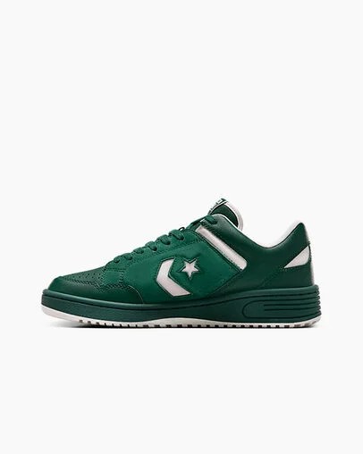 Converse Weapon Leather Men Basketball Shoes Green USA | C-19367859