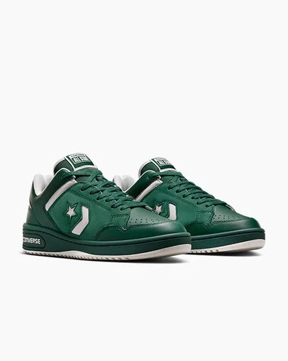 Converse Weapon Leather Men Basketball Shoes Green USA | C-19367859