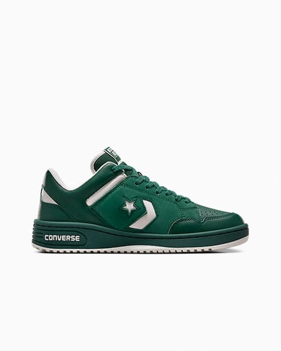 Converse Weapon Leather Men Basketball Shoes Green USA | C-19367859