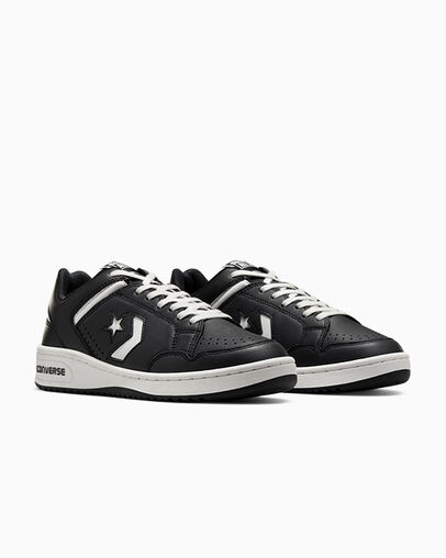 Converse Weapon Leather Women Basketball Shoes Black / White USA | C-10285739