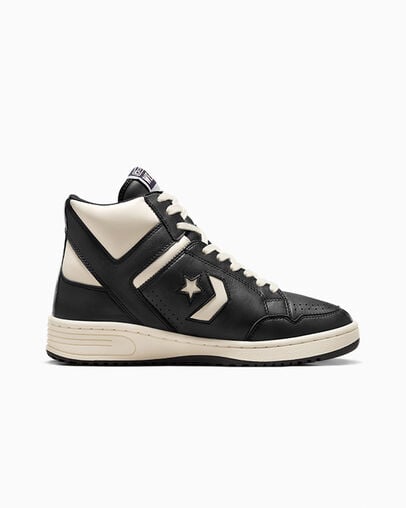 Converse Weapon Leather Women Boots Black / Beige White / Black USA | C-91482079